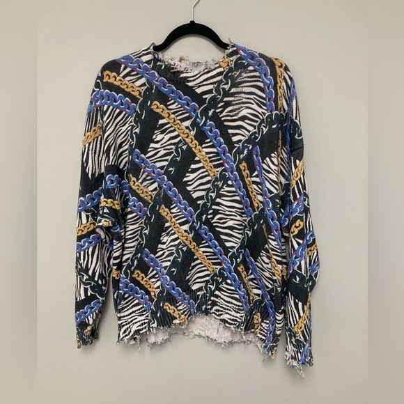 R13 Chained Zebra Sweater. Size small - Picture 4 of 11